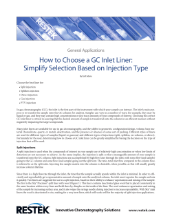How to Choose a GC Inlet Liner:Simplify Selection Based on