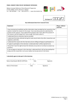 Consent form, key informant interview