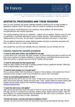 aesthetic procedures and their reasons