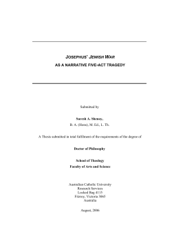 josephus` jewish war as a narrative five-act tragedy