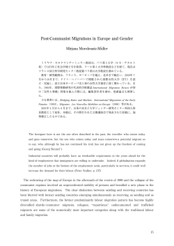 Post-Communist Migrations in Europe and Gender