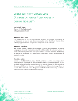 a bet with my uncle luis - Ateneo Journals Online