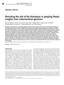 Revisiting the role of the Himalayas in peopling Nepal
