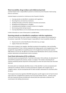 Meat traceability, drug residues and withdrawal periods