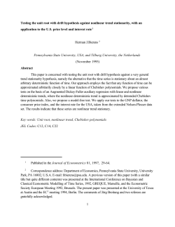 Published in the Journal of Econometrics 81