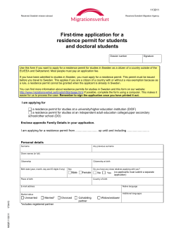 First-time application for a residence permit for