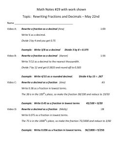 Rewriting Fractions and Decimals