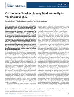 On the benefits of explaining herd immunity in vaccine advocacy