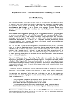 Report Child Sexual Abuse : Prevention of the First Acting Out Event