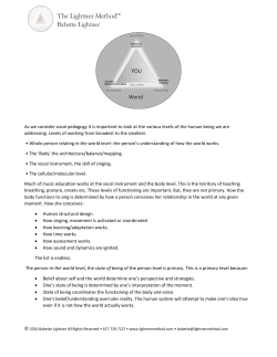 As we consider vocal pedagogy it is important to look at the various