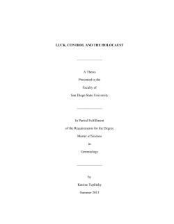 LUCK, CONTROL AND THE HOLOCAUST