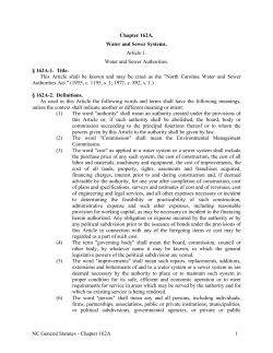 Chapter 162A. Water and Sewer Systems.