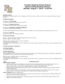 9:20 PM - Franklin Regional School District