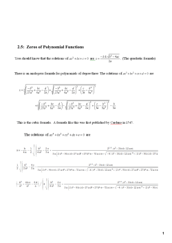 2.5: Zeros of Polynomial Functions