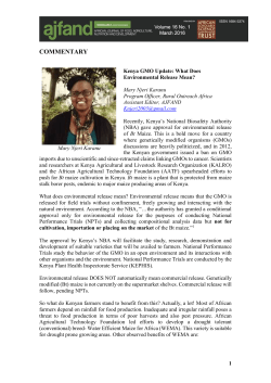 commentary - African Journal of Food, Agriculture, Nutrition and