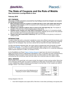 The State of Coupons and the Role of Mobile