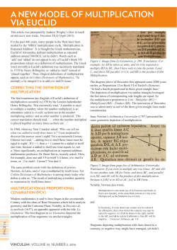 a new model of multiplication via euclid