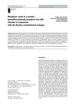 M&ouml;ssbauer study of a tetrakis (pentafluorophenyl) porphyrin iron (III