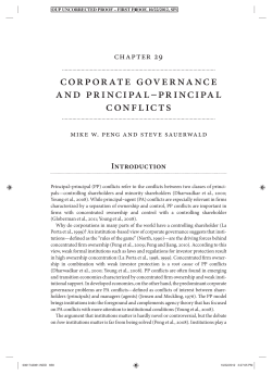 corporate governance and principal&ndash;principal conflicts