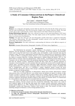 A Study of Consumer Ethnocentrism in thePimpri