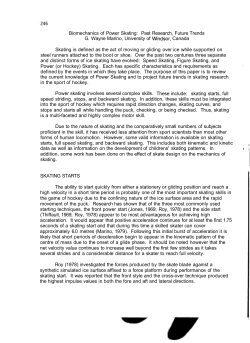 Biomechanics of Power Skating: Past Research, Future Trends G