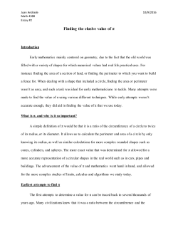 Finding the elusive value of &pi;