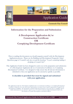 Application Guide for DA, CC and CDC
