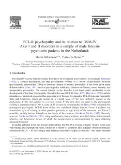 PCL-R psychopathy and its relation to DSM