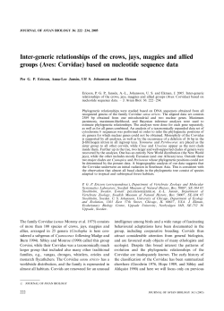 Inter-generic relationships of the crows, jays, magpies and allied