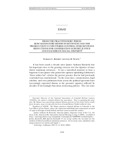 From the Practitioner`s Perch: How Mandatory Minimum Sentences