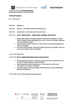 Provisional program `Gothic Modernisms`