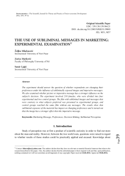 THE USE OF SUBLIMINAL MESSAGES IN MARKETING