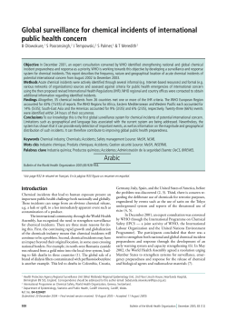 Global surveillance for chemical incidents of international public
