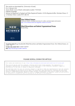 Blind Hierarchism and Radical Organisational Forms