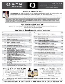 Price List - Quantum Nutrition Labs