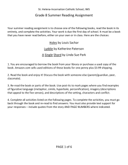 Grade 8 Summer Reading Assignment