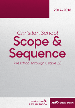Abeka Book School At-a-Glance Scope and Sequence 2017-2018