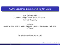 CEM: Coarsened Exact Matching for Stata