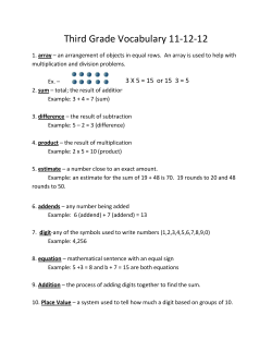 Third Grade Vocabulary 11-12-12