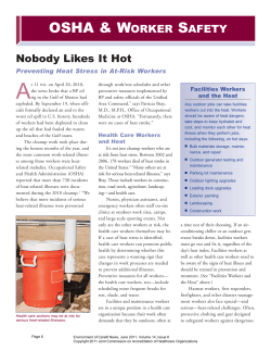 Preventing Heat Stress in At-Risk Workers