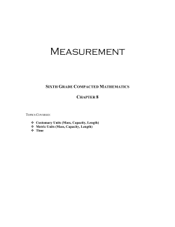 Measurement - Mr. Underwood`s Math Class
