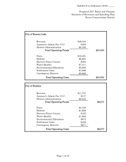 2017 Estimate of Revenues and 10-Year Spending Plan