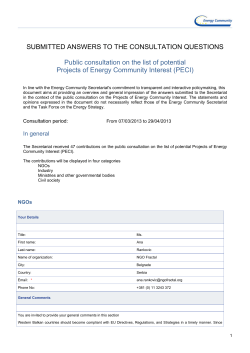 SUBMITTED ANSWERS TO THE CONSULTATION QUESTIONS