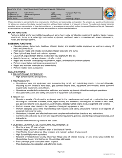 Job Description - City of Okeechobee