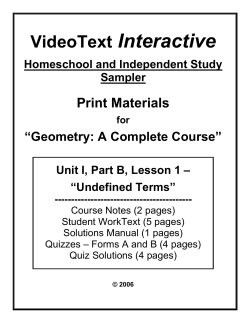 Unit I, Part B, Lesson 1
