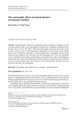 The catastrophic effects of natural disasters on insurance markets