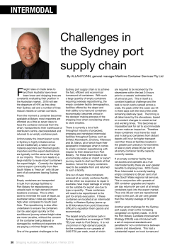Challenges in the Sydney port supply chain