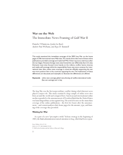 The Immediate News Framing of Gulf War II