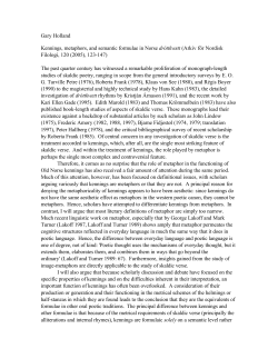 Gary Holland Kennings, metaphors, and semantic formulae in Norse