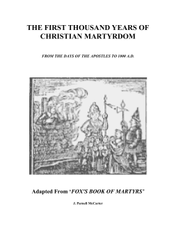 A THOUSAND YEARS OF CHRISTIAN PERSECUTION